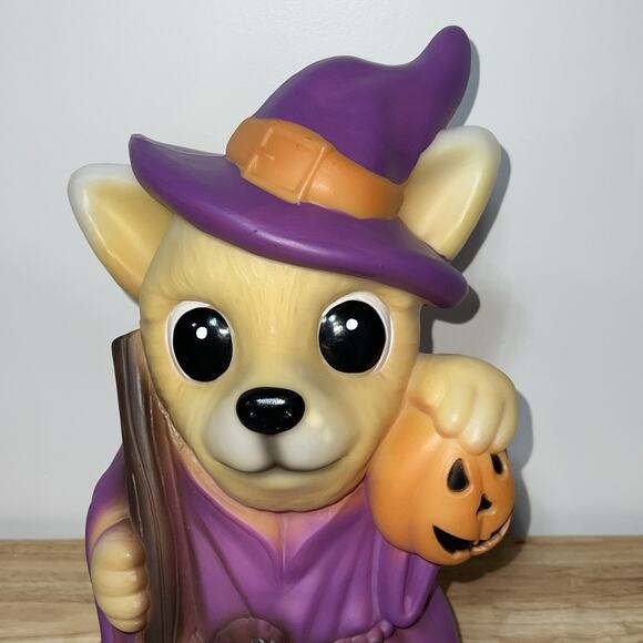 Blow Mold Pan Asian Creations Halloween 18" Fox Witch with Pumpkin~ Lighted~ - Picture 6 of 8